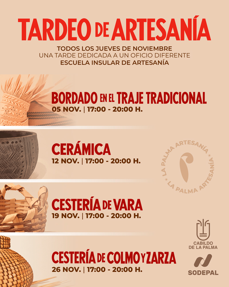 La Escuela Insular de Artesanía dedica los jueves de noviembre a los oficios tradicionales